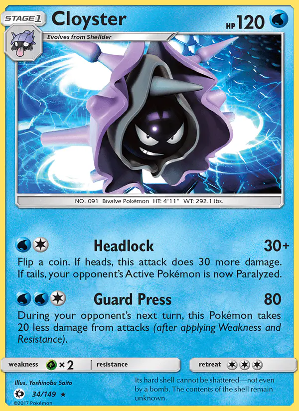 Carta Cloyster 34/149 de Sun & Moon