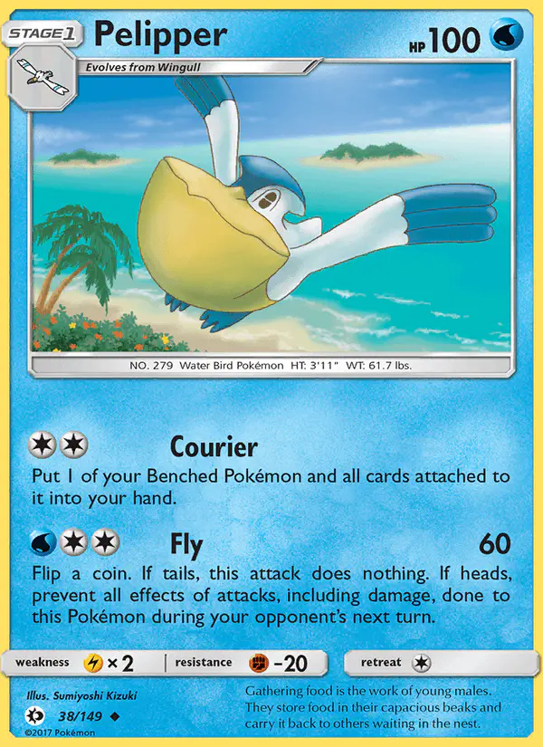 Carta Pelipper 38/149 de Sun & Moon