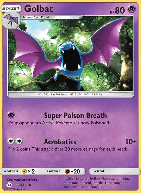 Carta Golbat 55/149 de Sun & Moon