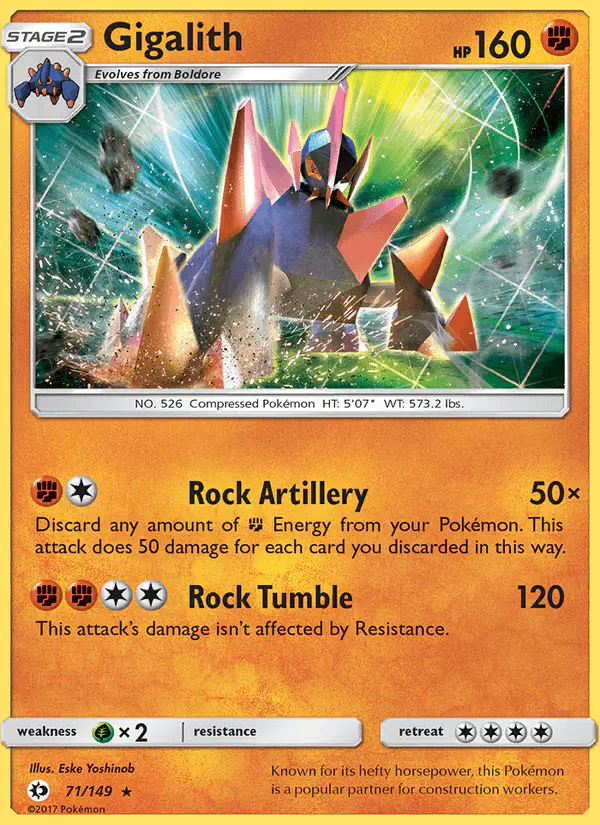 Carta Gigalith 71/149 de Sun & Moon