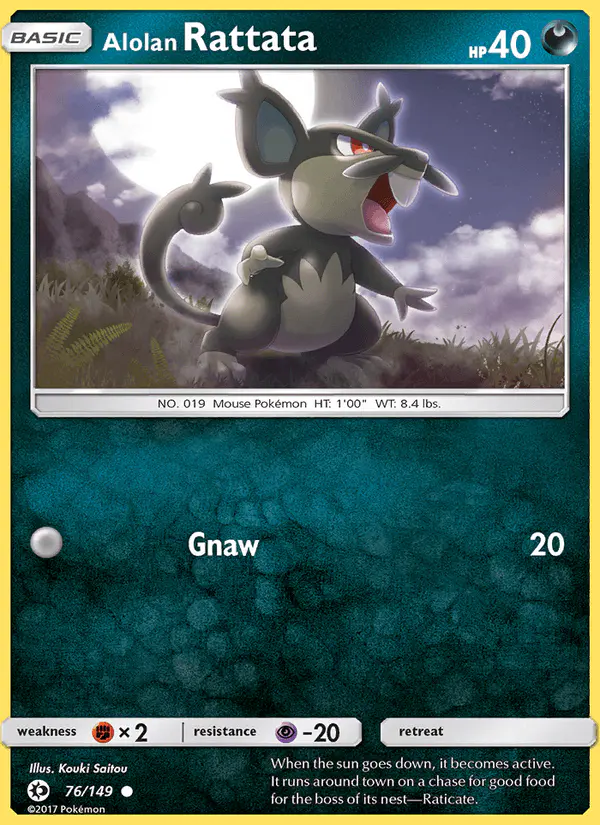 Carta Alolan Rattata 76/149 de Sun & Moon