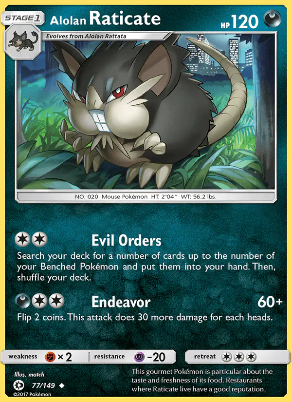 Carta Alolan Raticate 77/149 de Sun & Moon