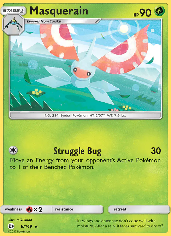 Carta Masquerain 8/149 de Sun & Moon
