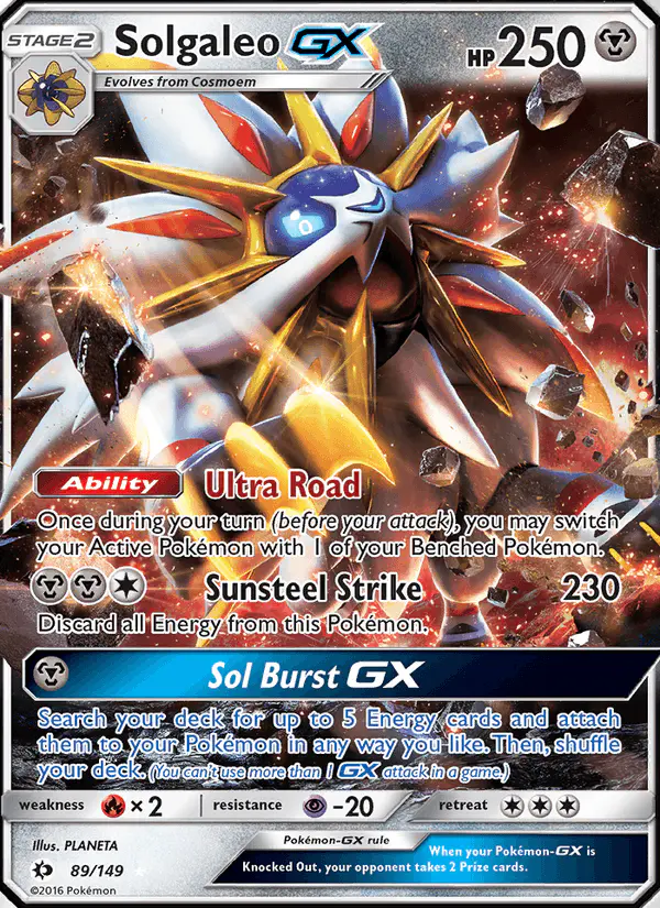 Carta Solgaleo GX 89/149 de Sun & Moon