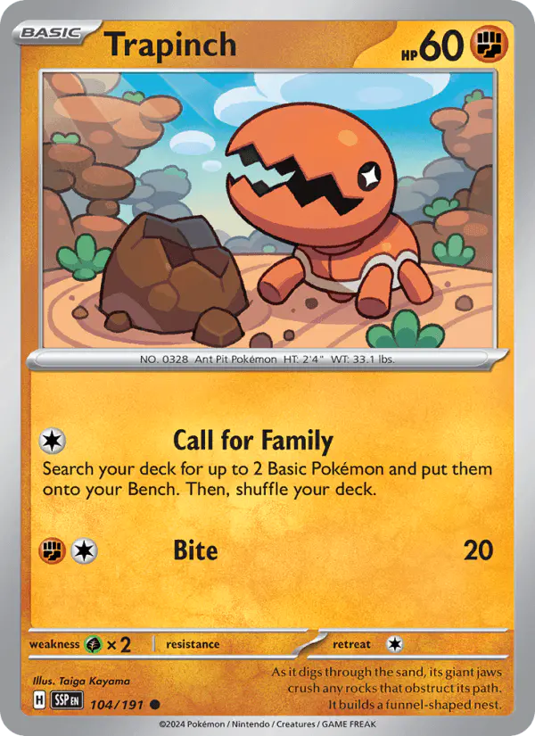 Carta Trapinch 104/191 de Surging Sparks