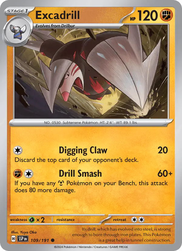 Carta Excadrill 109/191 de Surging Sparks