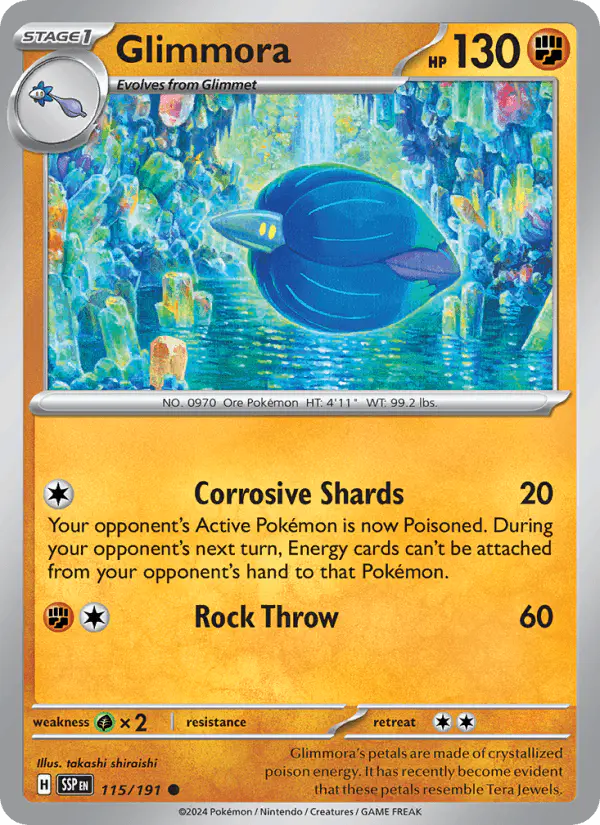 Carta Glimmora 115/191 de Surging Sparks