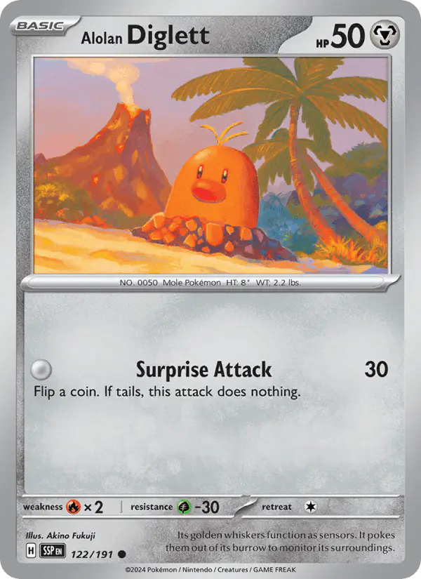 Carta Alolan Diglett 122/191 de Surging Sparks