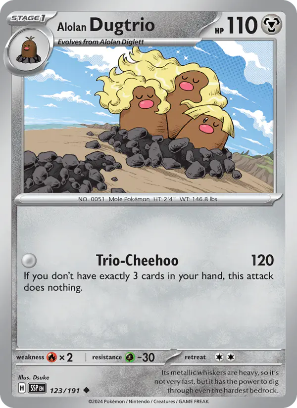 Carta Alolan Dugtrio 123/191 de Surging Sparks