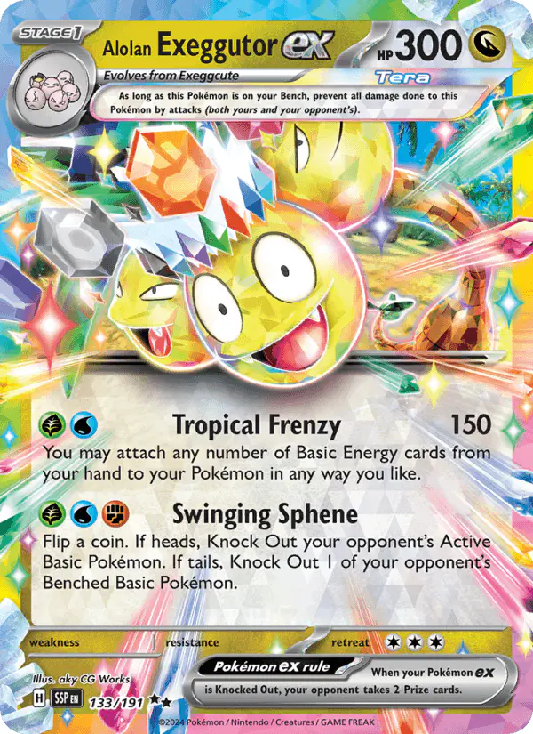 Carta Alolan Exeggutor ex 133/191 de Surging Sparks