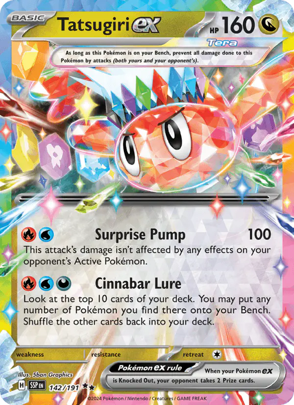 Carta Tatsugiri ex 142/191 de Surging Sparks