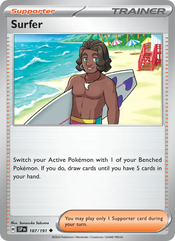 Carta Surfer 187/191 de Surging Sparks