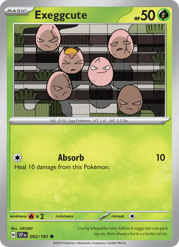 Carta Exeggcute 002/191 de Surging Sparks