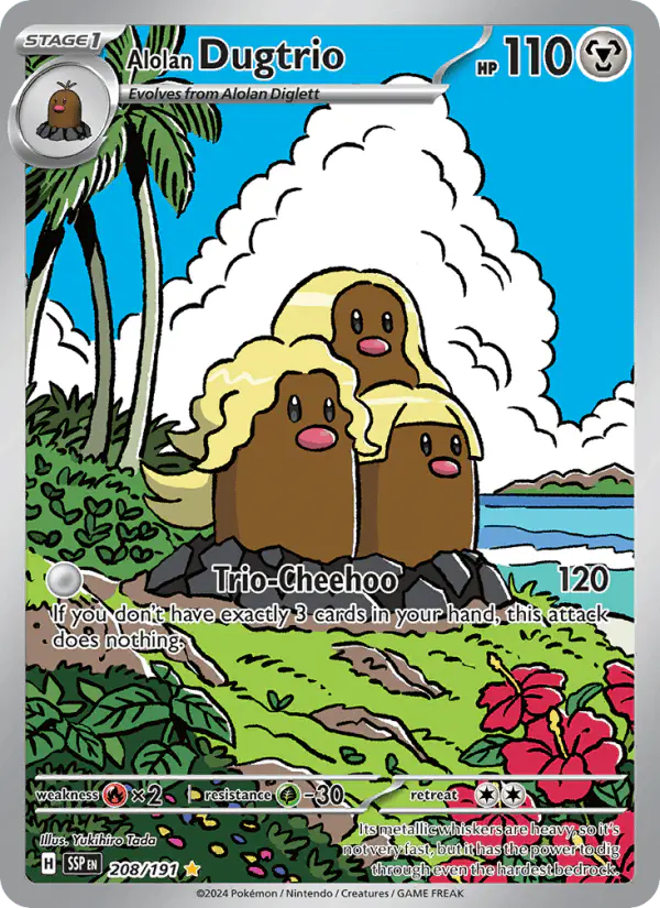Carta Alolan Dugtrio 208/191 de Surging Sparks