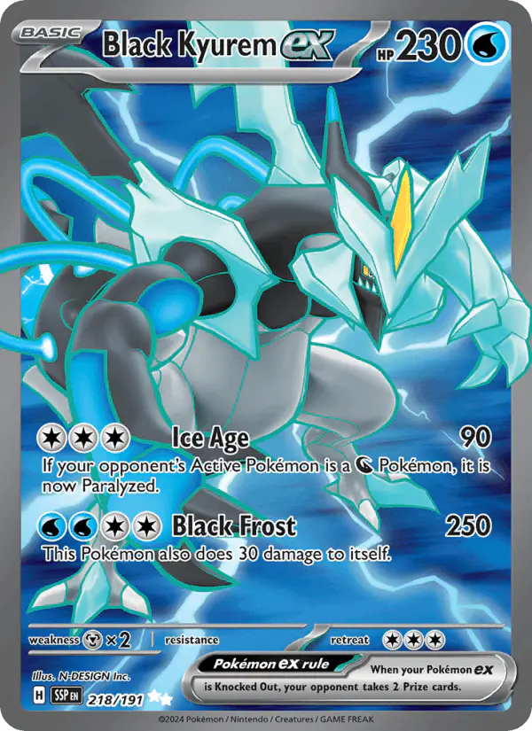 Carta Black Kyurem ex 218/191 de Surging Sparks