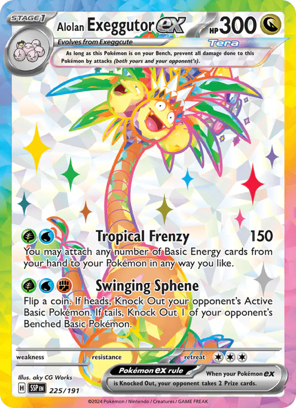 Carta Alolan Exeggutor ex 225/191 de Surging Sparks
