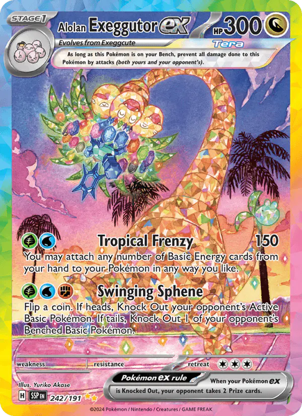 Carta Alolan Exeggutor ex 242/191 de Surging Sparks