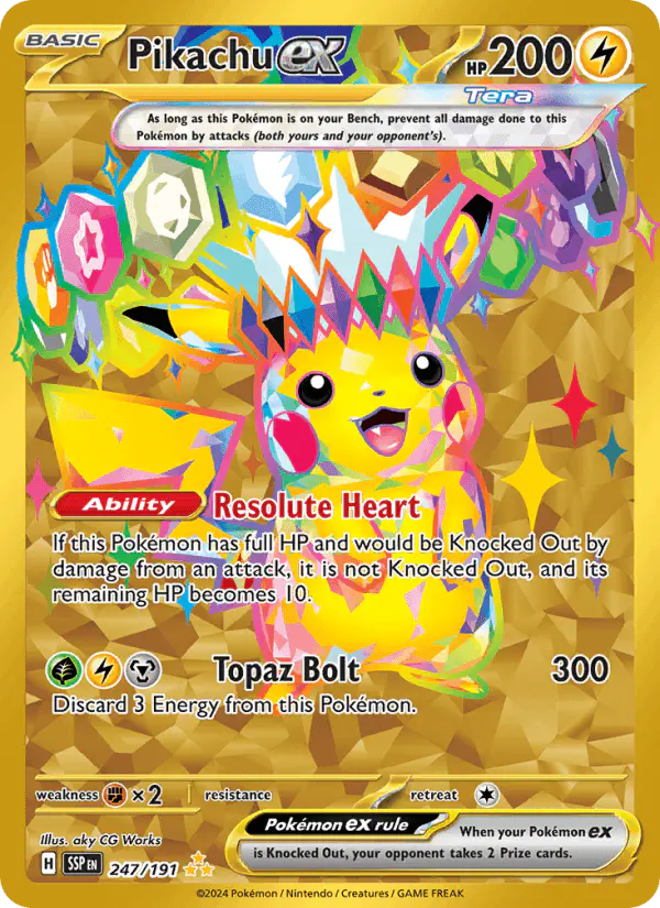 Carta Pikachu ex 247/191 de Surging Sparks