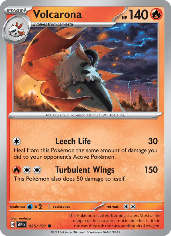 Carta Volcarona 025/191 de Surging Sparks