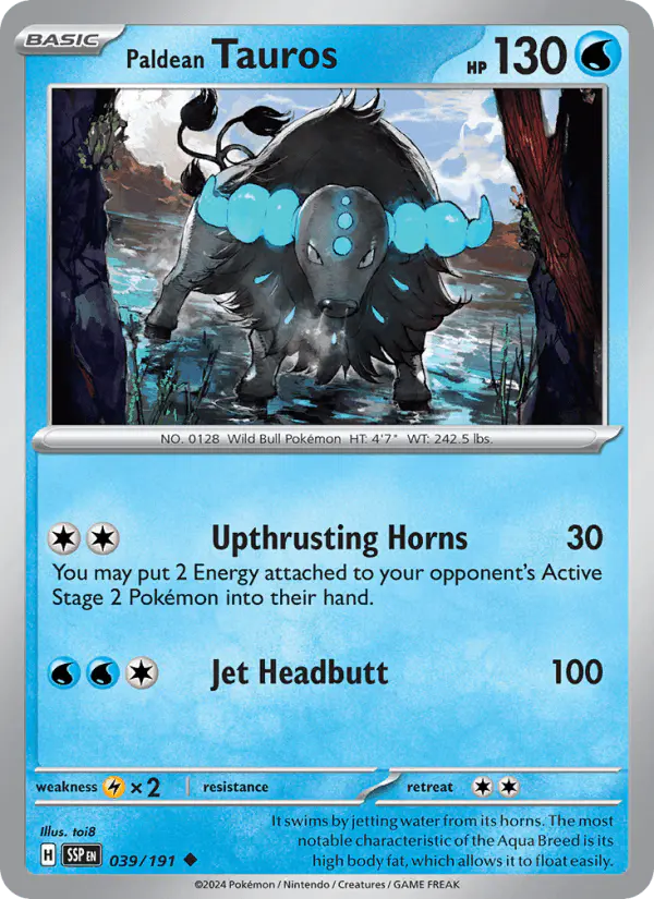 Carta Paldean Tauros 039/191 de Surging Sparks