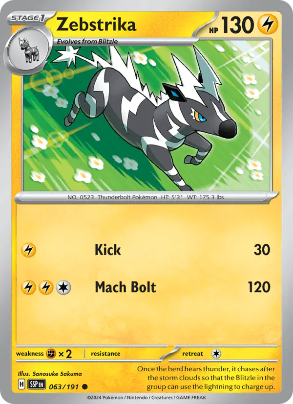 Carta Zebstrika 063/191 de Surging Sparks