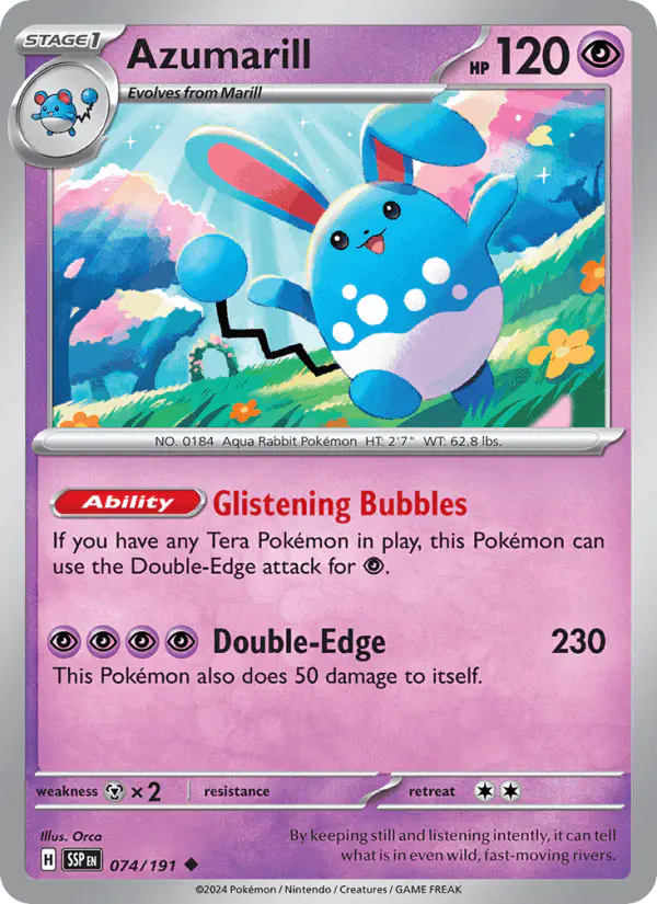 Carta Azumarill 074/191 de Surging Sparks