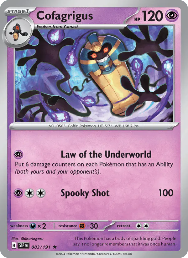 Carta Cofagrigus 083/191 de Surging Sparks