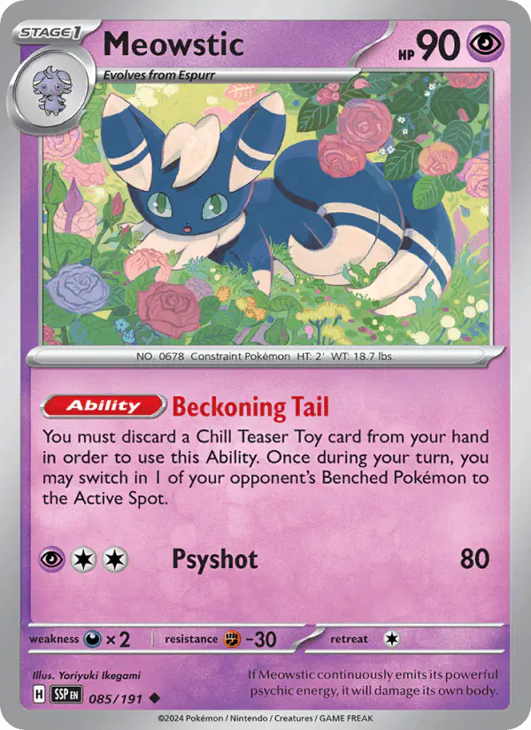 Carta Meowstic 085/191 de Surging Sparks
