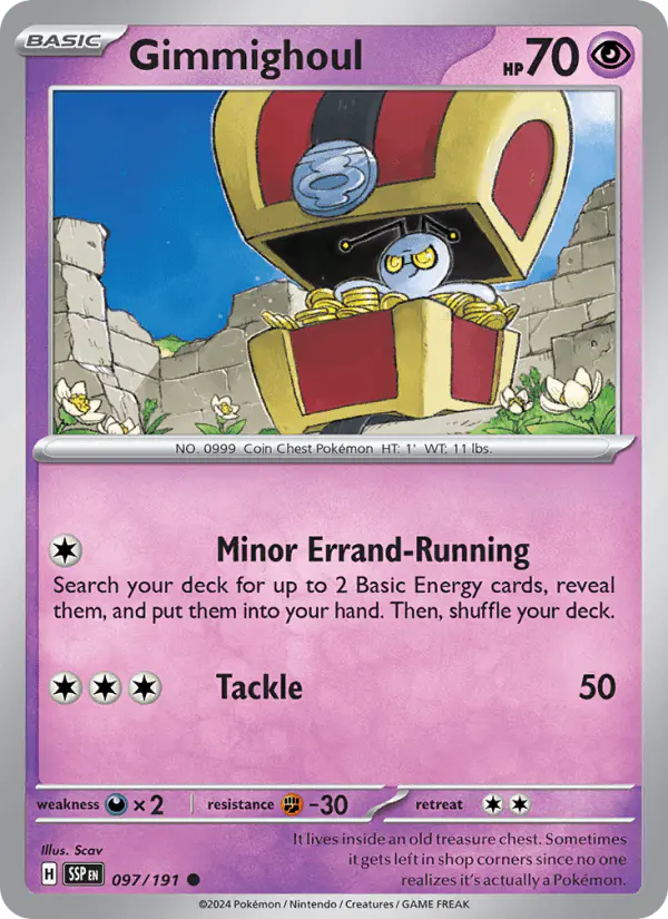 Carta Gimmighoul 097/191 de Surging Sparks