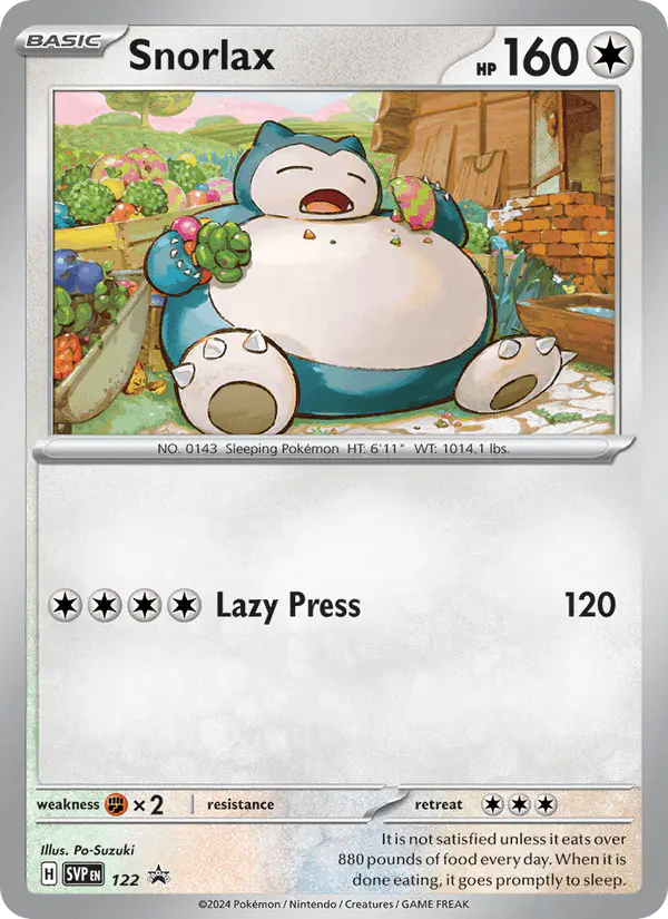 Carta Snorlax #122 de SVP Black Star Promos