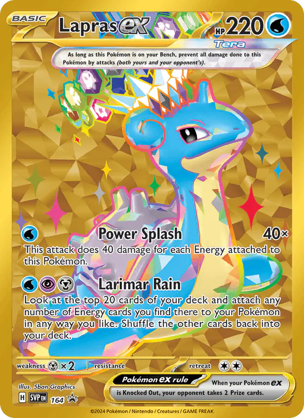 Carta Lapras ex #164 de SVP Black Star Promos