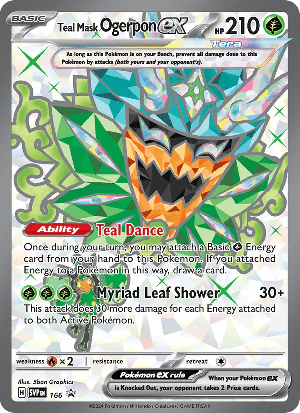 Carta Teal Mask Ogerpon ex #166 de SVP Black Star Promos