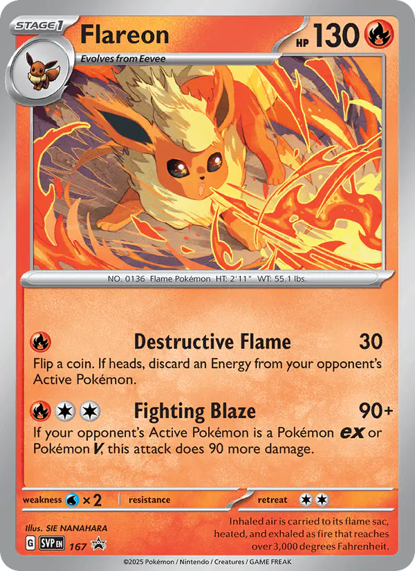 Carta Flareon #167 de SVP Black Star Promos