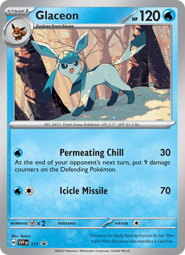 Carta Glaceon #171 de SVP Black Star Promos