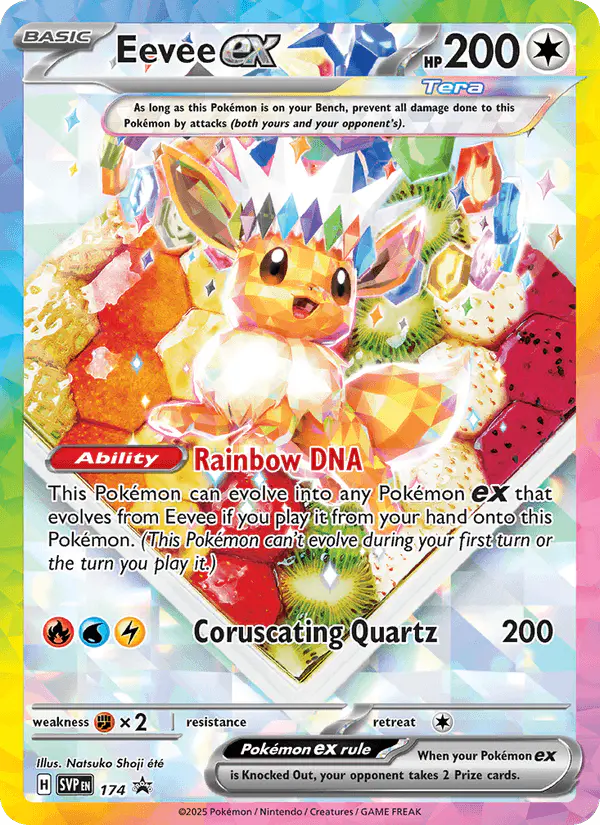 Carta Eevee ex #174 de SVP Black Star Promos