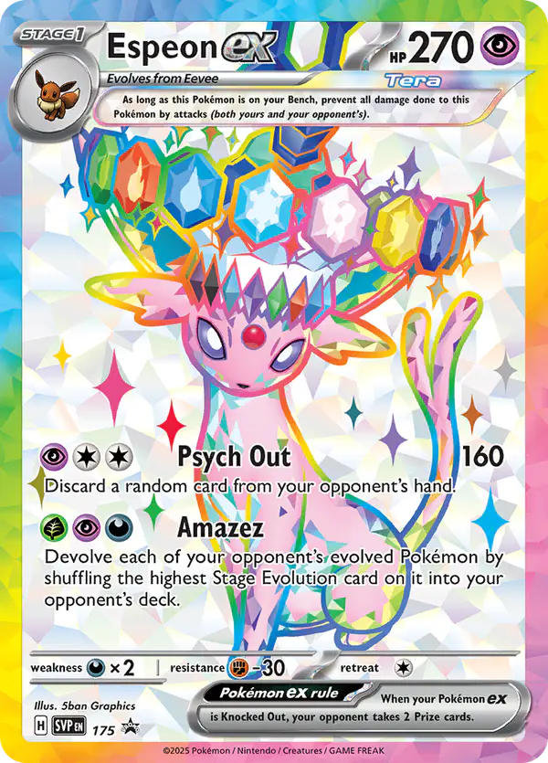 Carta Espeon ex #175 de SVP Black Star Promos