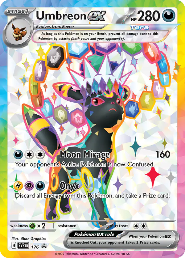 Carta Umbreon ex #176 de SVP Black Star Promos