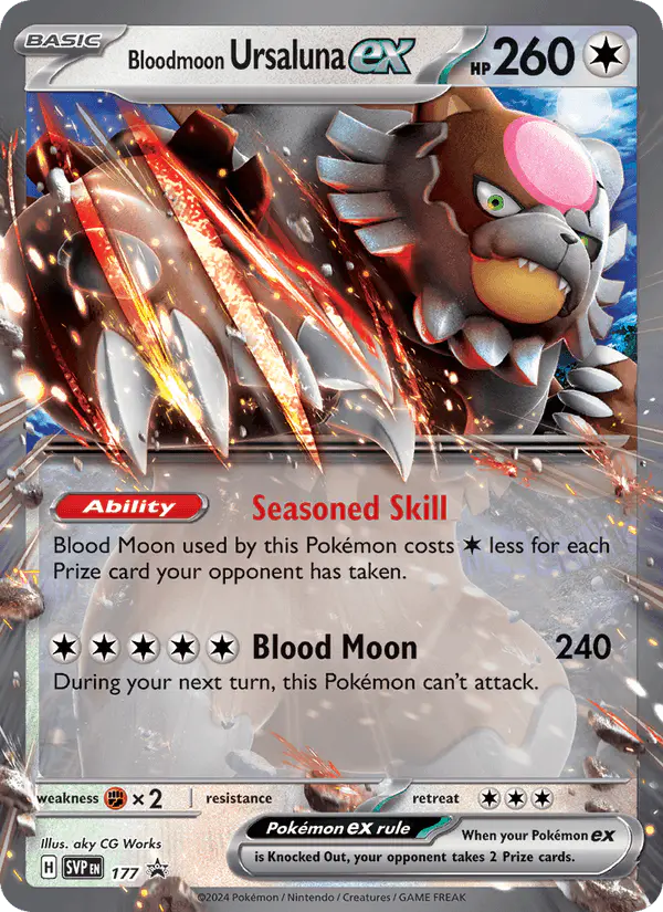 Carta Bloodmoon Ursaluna ex #177 de SVP Black Star Promos