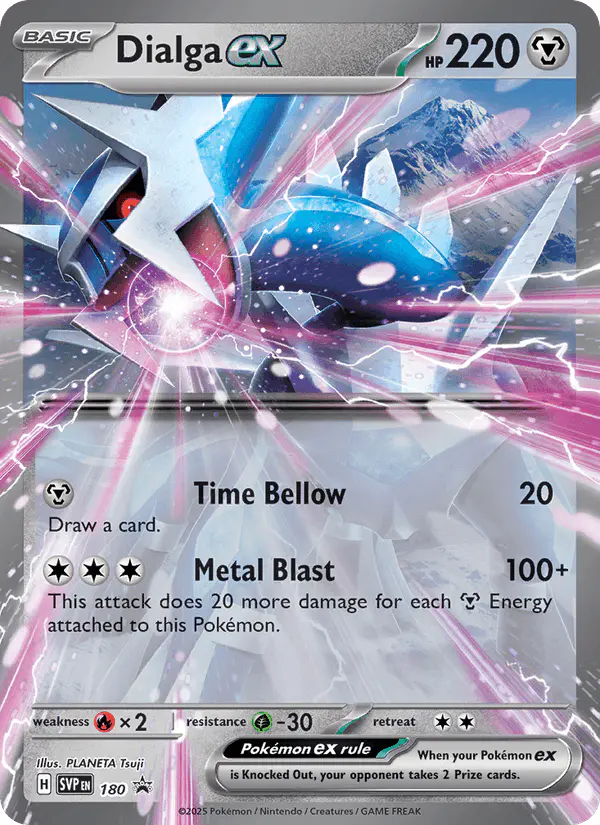 Carta Dialga ex #180 de SVP Black Star Promos