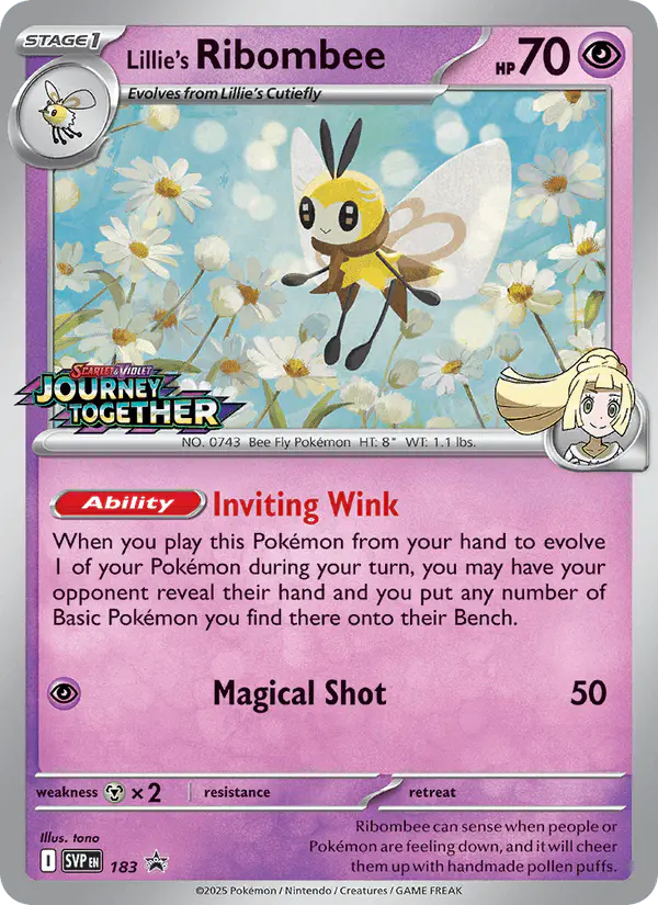 Carta Lillie's Ribombee #183 de SVP Black Star Promos