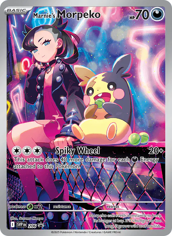 Carta Marnie's Morpeko #206 de SVP Black Star Promos