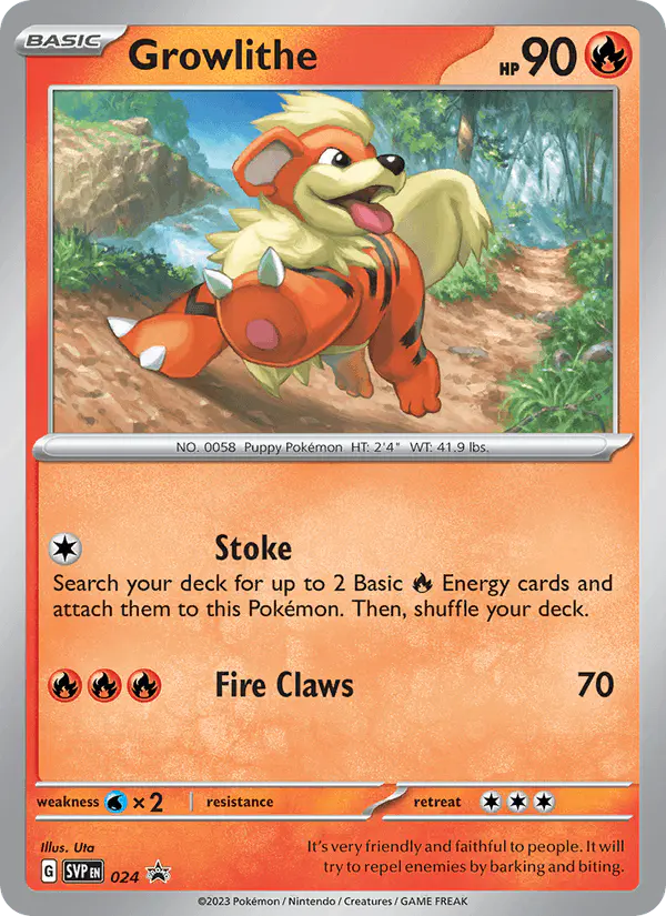 Carta Growlithe #24 de SVP Black Star Promos