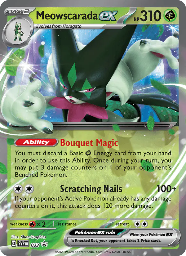 Carta Meowscarada ex #33 de SVP Black Star Promos
