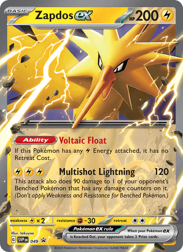 Carta Zapdos ex #49 de SVP Black Star Promos