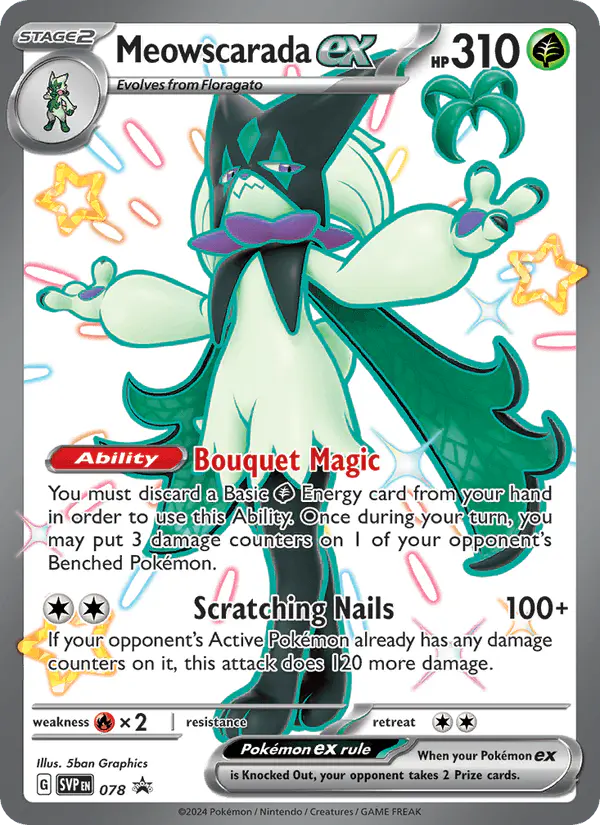 Carta Meowscarada ex #78 de SVP Black Star Promos