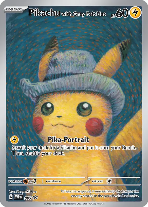 Carta Pikachu with Grey Felt Hat #85 de SVP Black Star Promos