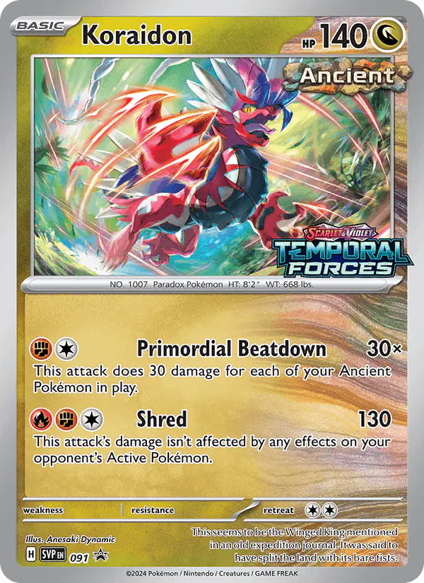 Carta Koraidon #91 de SVP Black Star Promos