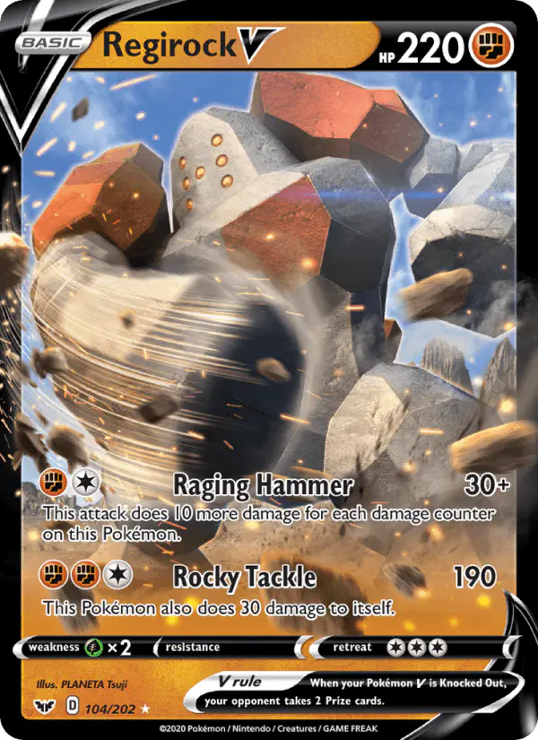 Carta Regirock V 104/202 de Sword & Shield