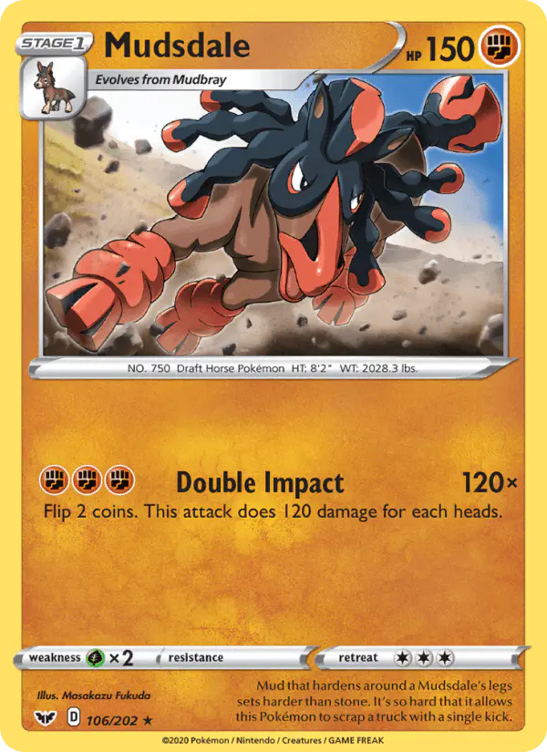 Carta Mudsdale 106/202 de Sword & Shield