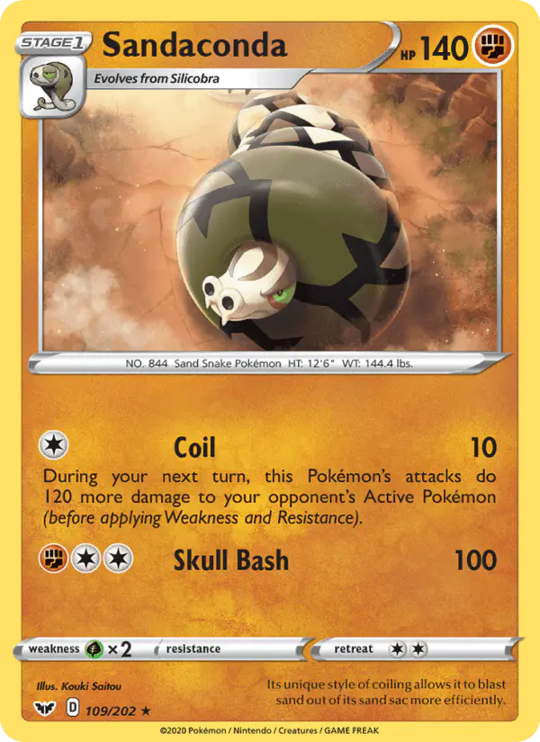 Carta Sandaconda 109/202 de Sword & Shield